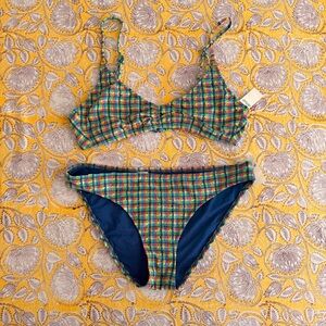 Aerie Beach Babe Gingham Voop Bikini Set 🌈 NWT (Top & Bottom, Size M)